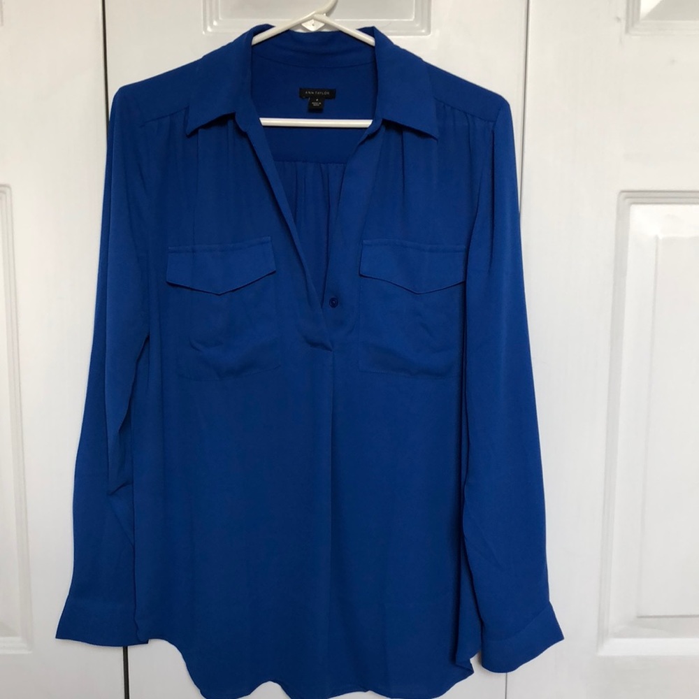 Ann Taylor blouse royal blue